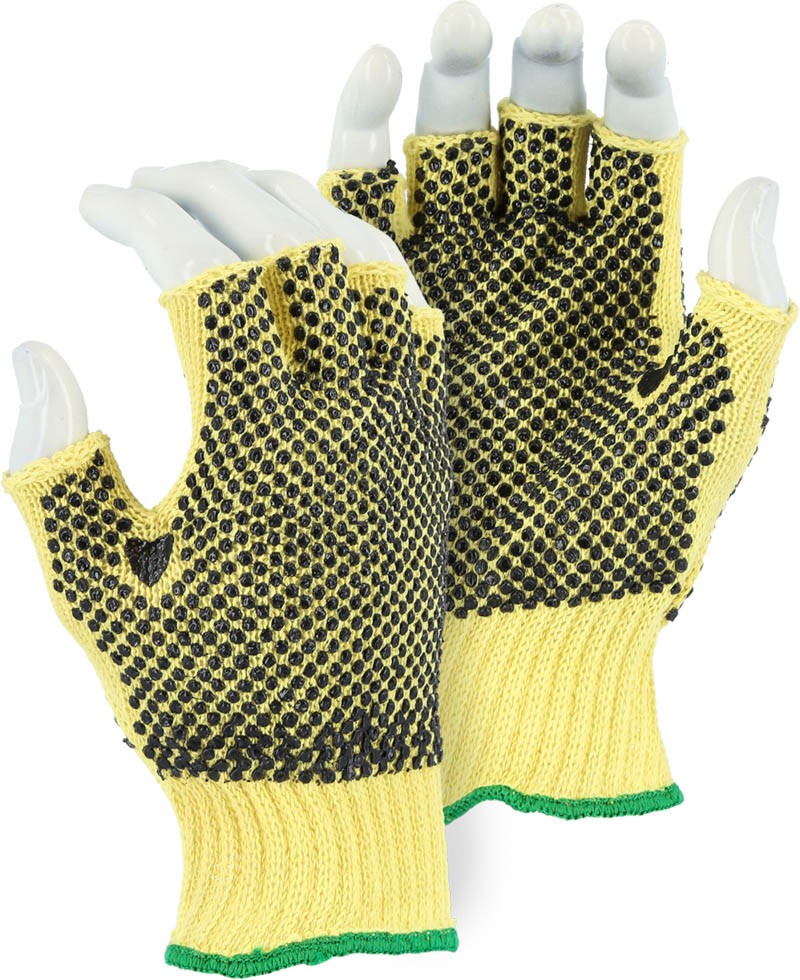81-3110F Majestic® Cut-Less With Kevlar® Fingerless 10-Gauge Cut Resistant Knit Glove with PVC Dots